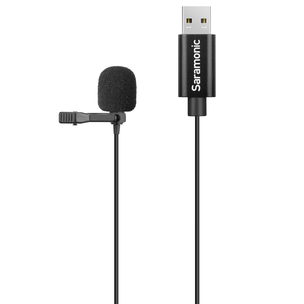 Saramonic SR-ULM10 Clip-On USB Lavalier Microphone for Computers w/ 6.56’ (2m) Cable, Clip, Windscreen & Pouch (Open Box)