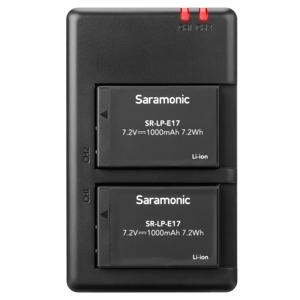 Saramonic SR-VML5C Dual Battery Charger for VmicLink5 Systems & Type LP-E17 (CANON EOS M3/750D/760D) Batteries