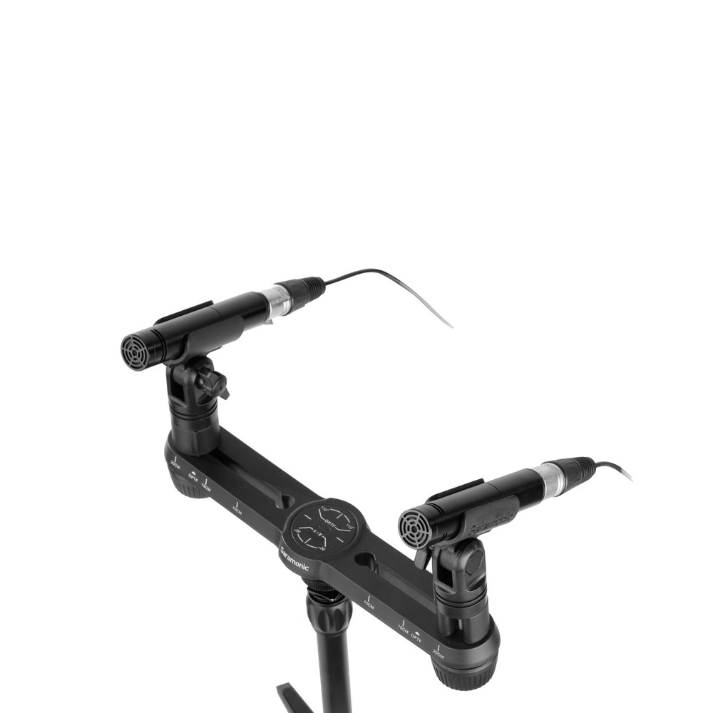 Saramonic SR-MSM500 Stereo Bar Microphone Mount for X-Y & ORTF Recording w/ 5/8”, 3/8”, 1/4 20” & Shoe Mounts