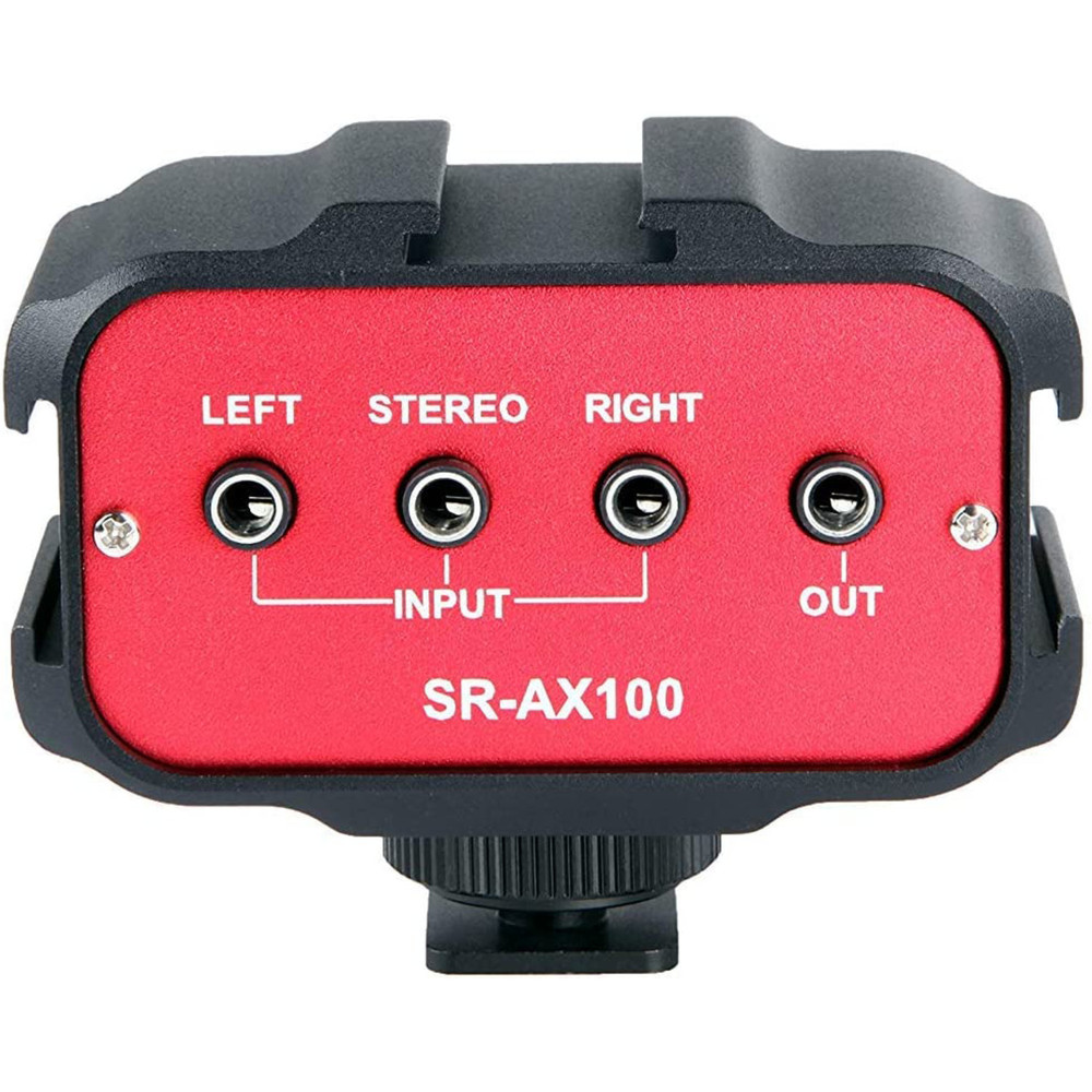Saramonic SR-AX100 Battery-Free 2-Channel On-Camera 3.5mm Audio Mixer for Cameras w/ 3 Shoe Accessory Mounts (Open Box)