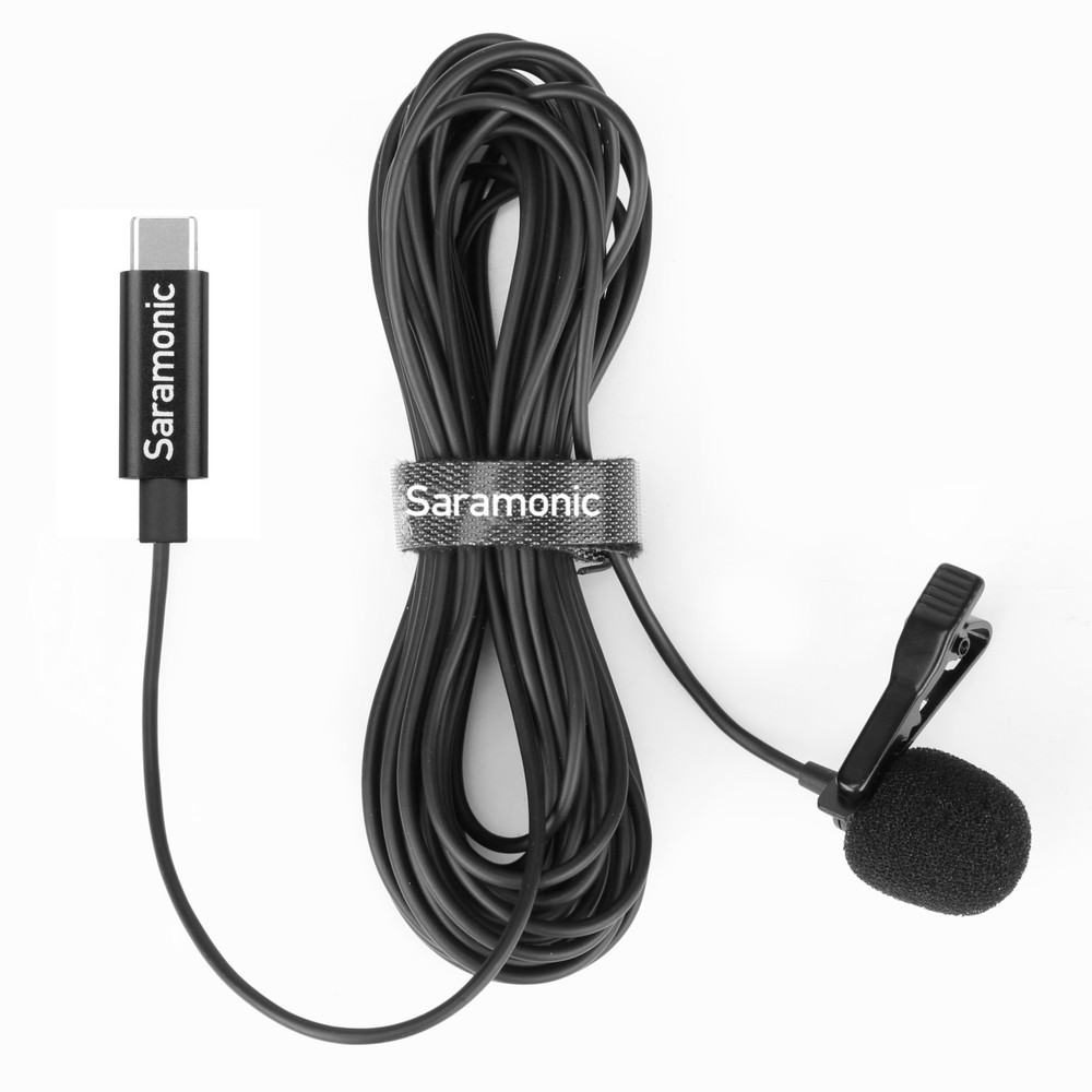 Saramonic LavMicro U3B Lavalier Mic w/ 19.7' (6m) USB-C Cable & 90˚ Adapter for Mobile Devices & Computers (Open Box)