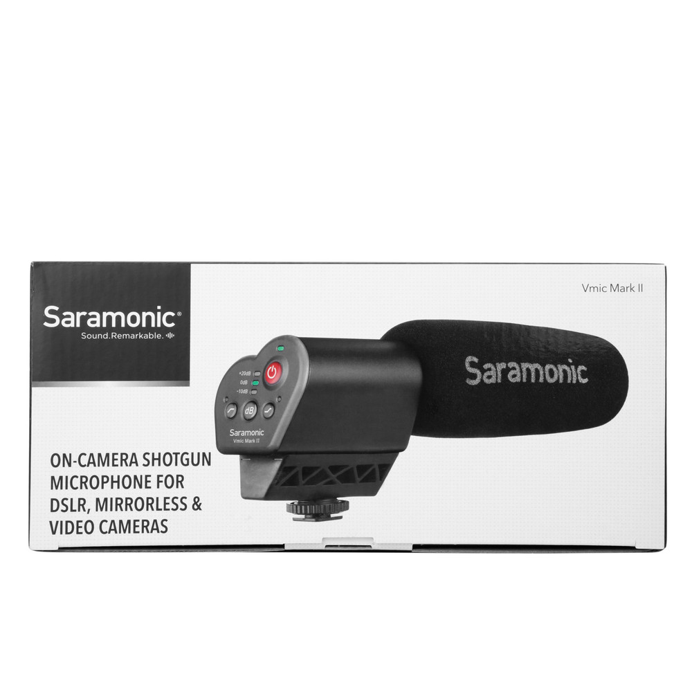 Saramonic Vmic mkII On-Camera Shotgun Mic w/ 3.5mm Out, 3-Stage Level Control, Low-Cut, High Boost & HP Out