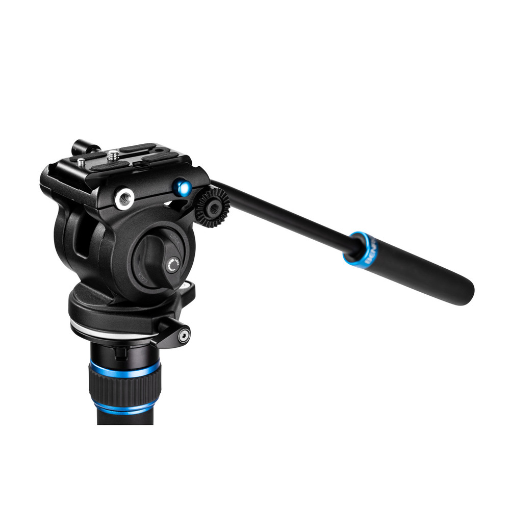 Benro Benro Connect Video Monopod with S2 PRO Flat Base Fluid Video Head, Head Mounts to 3 Leg Base, 5.5 lb Max, 3 Leg Folding Base w/Ball Lock, Flip Lock, Carrying Case (MCT28AFS2PRO)