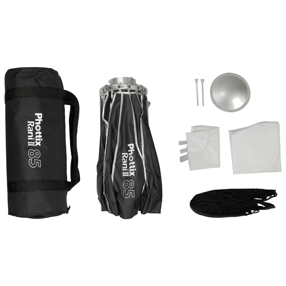 Phottix Rani II 80 Folding Beauty Dish (80cm, 33", Silver, 16-Rod) (Open Box)