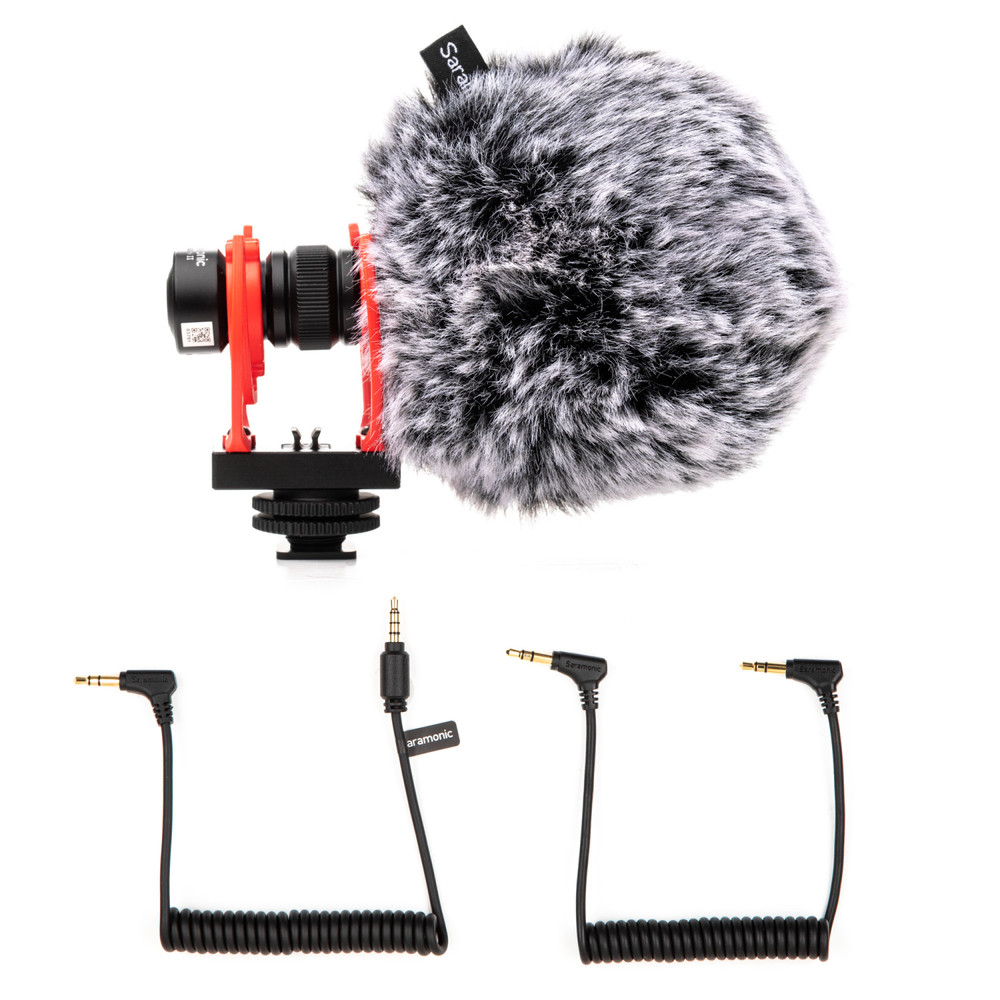 Saramonic Vmic Mini II Camera-Mount Shotgun Microphone with Dual Rycote Lyre Suspension & Furry Windscreen