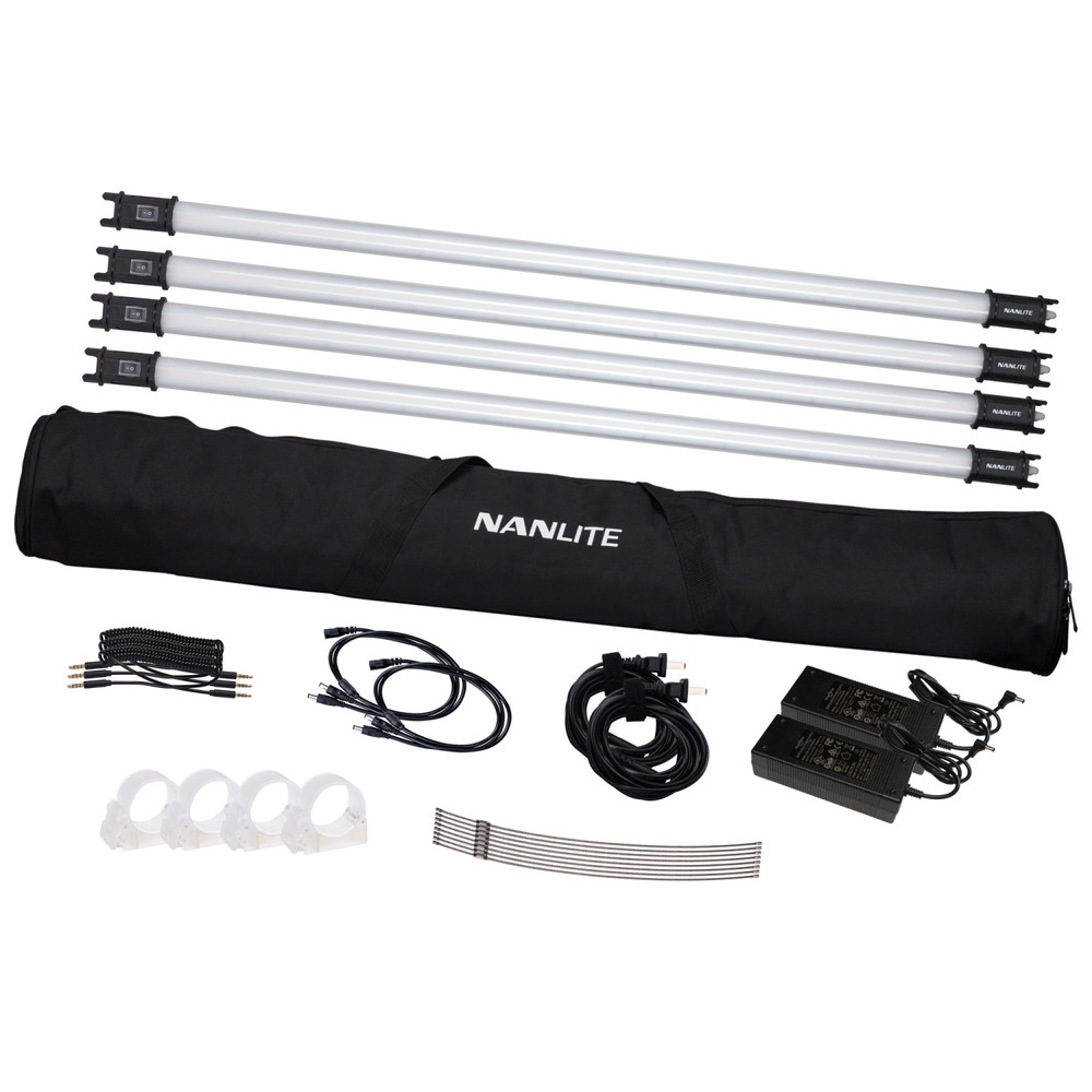 Nanlite PavoTube 30C 4 ft RGBW LED Tube with Internal Battery 4 Light Kit (Open Box)