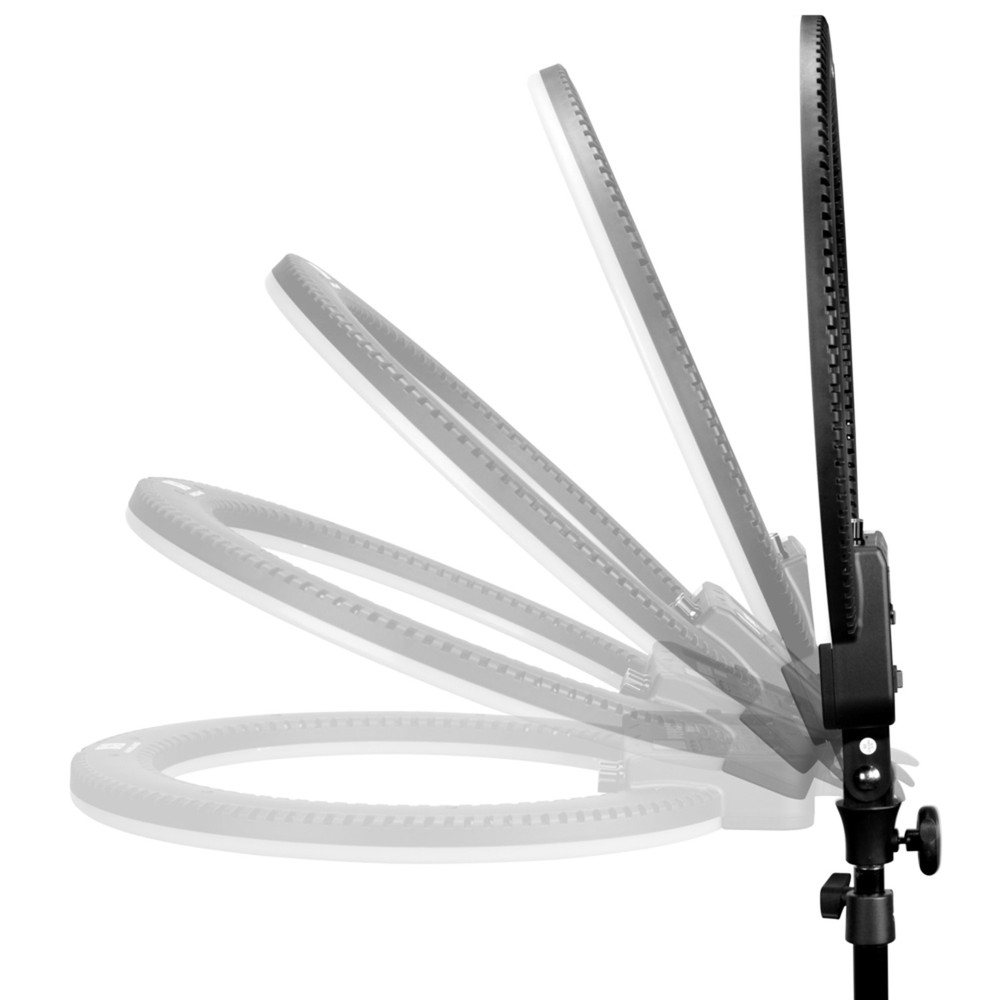 Nanlite Halo 16 Bicolor 16in LED Ring Light with USB Power Passthrough Battery Kit with Light Stand (Open Box)