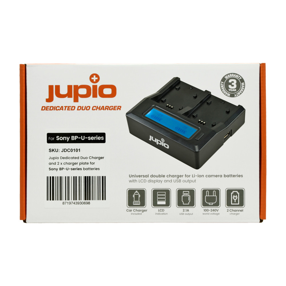 Jupio Dedicated Duo Charger for Sony BP-U series; plates included (Open Box)