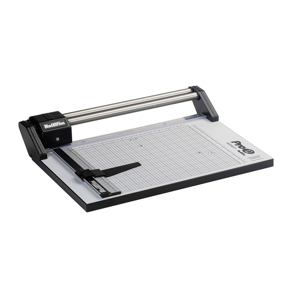 Rotatrim Pro 12 Inch Cut Professional Paper Cutter / Trimmer Precision Rotary Trimmer with Self-Sharpening Precision Steel Blades & Twin Stainless Steel Guide Rails (Open Box)