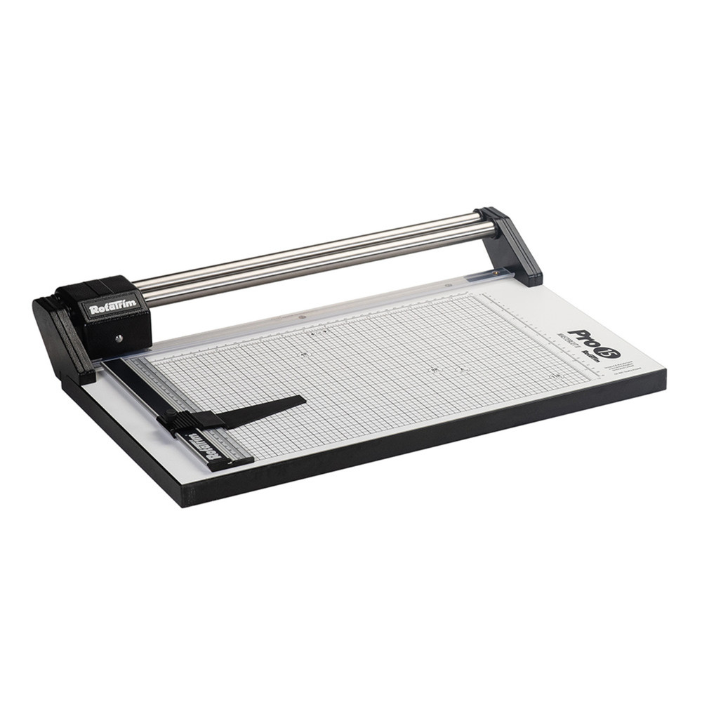 Rotatrim Pro 15 Inch Cut Professional Paper Cutter / Trimmer Precision Rotary Trimmer with Self-Sharpening Precision Steel Blades & Twin Stainless Steel Guide Rails (Open Box)