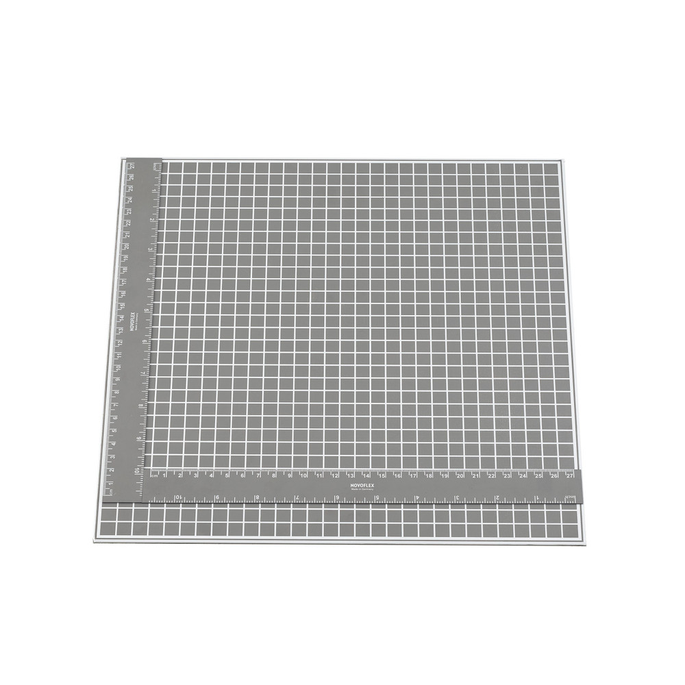 NOVOFLEX Metal base plate (magnetic) for MS-MACRO-REPRO 12x12" Line grid, 18% gray, incl. 2 scaled magnetic strips