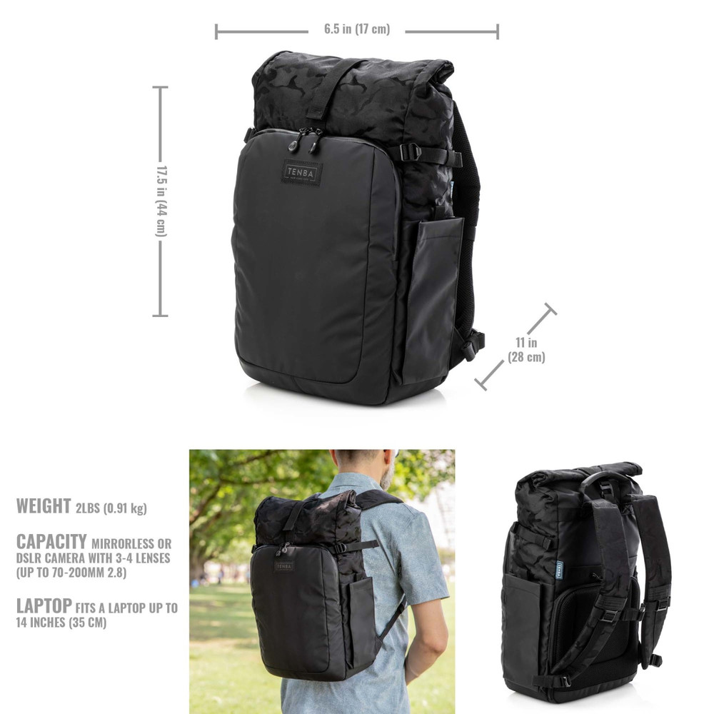 Tenba Fulton v2 14L All Weather Backpack - Black/Black Camo (Open Box)