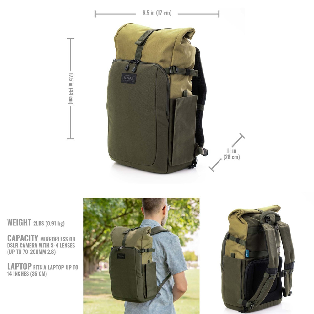 Tenba Fulton v2 14L Backpack - Tan/Olive (Open Box)