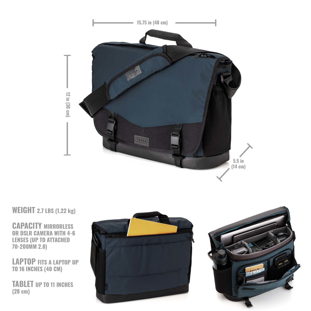 Tenba DNA 16 Slim Messenger Bag - Blue