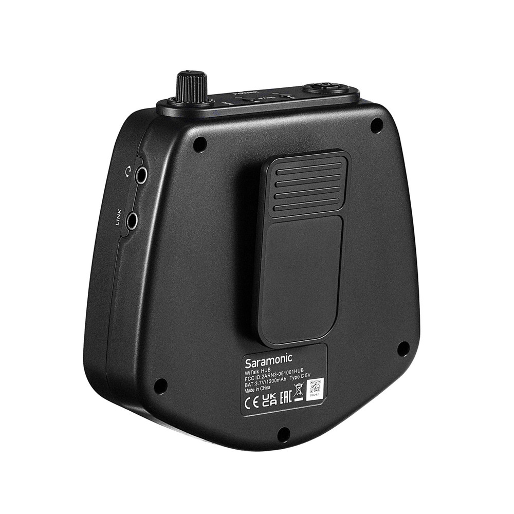 Saramonic WiTalk-Hub Base Station for up to 8 Wireless & 1 Wired Intercom Headsets with Belt Clip & Link