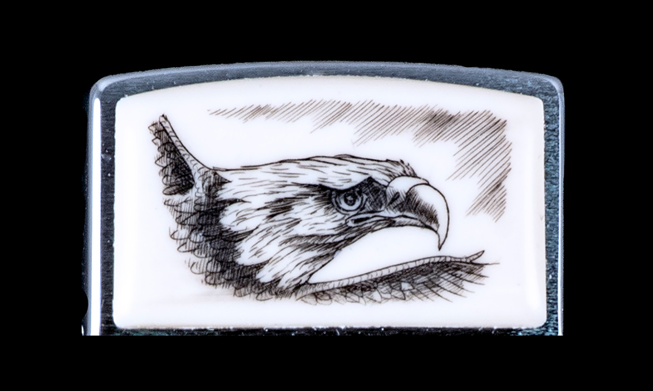 Bear, Wolf, Eagle Eco - Ivory Scrimshaw Zippo Lighter | Save the