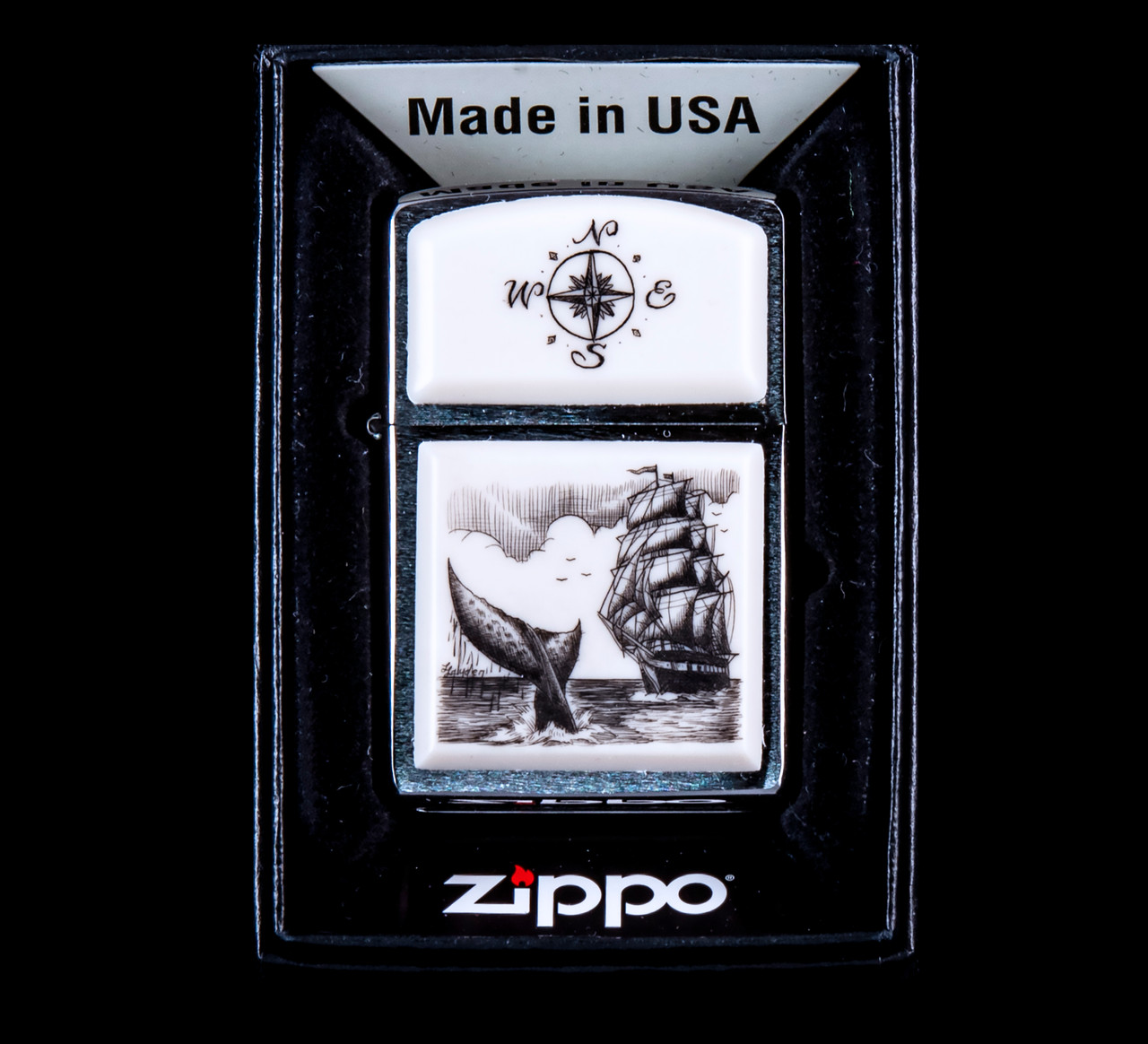 Zippo SCRIMSHAW SHIP ヴィンテージ 新品未使用未開封品 Vintage 2001 Scrimshaw Ship Double Sided Zippo Lighter NEW