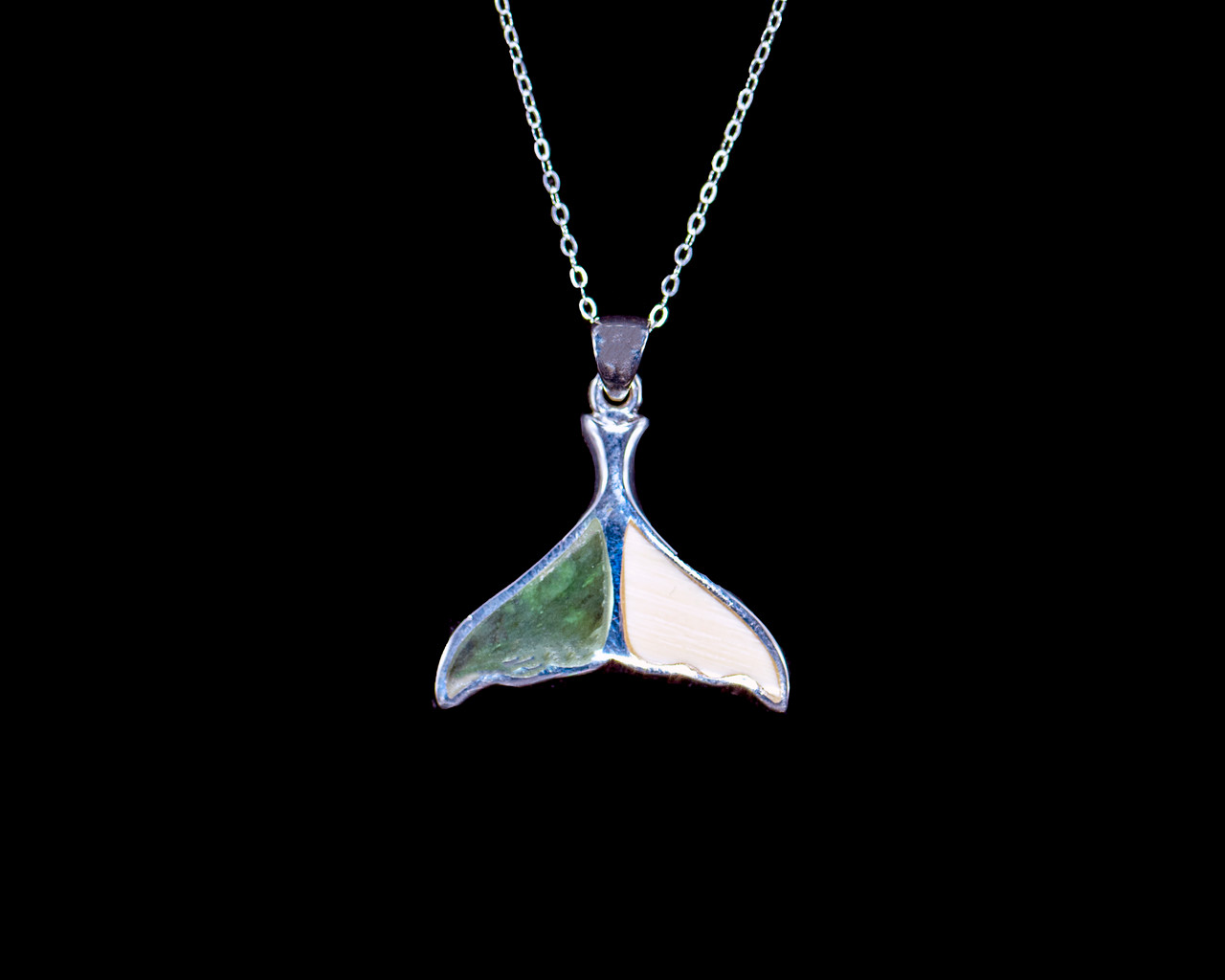 Sterling Silver Created Blue Opal Manta Ray Necklace Pendant With 18