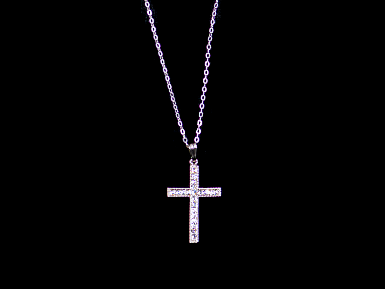Swarovski Rose Gold-tone Crystal Cross Pendant Necklace, 14-4/5