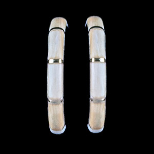 Hoop Mammoth with 14K Gold Bar Earring | F&F Inc.These stylish hoop shaped mammoth ivory piece is inlaid into a beautiful 14K Gold earring that is accentuated with a 14K Gold bars throughout the earring.  These distinct earrings have a post backing.  The measurements of the earrings are approximately .11" x .93".  The product ID is EM-1030-G.