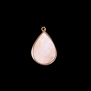 Round Teardrop Mammoth 14K Gold Pendant