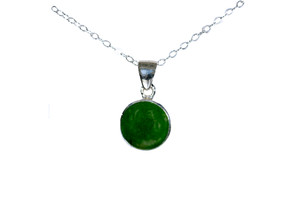 Round Teardrop Alaskan Jade Sterling Silver Pendant | F&F Inc.

This charming teardrop oval shaped Alaskan Jade piece is inlayed into a sterling silver pendant.  This pendant comes with an 18" Sterling Silver chain.  The dimensions of the Alaskan Jade pendant is approximately .82" x .50".  The product id # is PJ-1204-S.

Genuine Jade (nephrite) is a fascinating gemstone and the state gem of Alaska. In prehistoric times, prized for its toughness, jade was used to make weapons, tools and later simple ornaments. Jade purportedly can protect you from evil, attract love and of course bring you good luck. It is now regarded as a symbol of energy and beauty. Stimulating creativity and mental agility along with harmony and balance. The jade we use comes from the Nana Region of Alaska.

All pendants come boxed with a Alaskan Jade story card.

Enjoy your unique piece of history!

Features
Made in the USA!! 
Alaskan Jade
Round Teardrop Shaped
18" Sterling Silver chain
Sterling Silver
Lifetime Guarantee!!