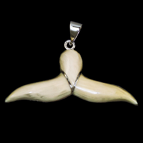 Extra Large Mammoth Sterling Silver Whale Tail Pendant