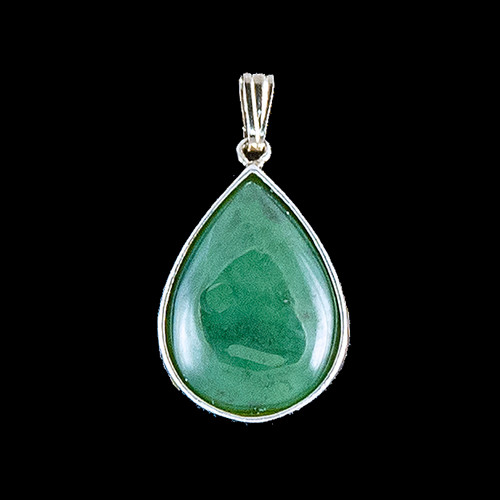 Round Teardrop Alaskan Jade Sterling Silver Pendant | F&F Inc.This charming teardrop oval shaped Alaskan Jade piece is inlayed into a sterling silver pendant.  This pendant comes with an 18" Sterling Silver chain.  The dimensions of the Alaskan Jade pendant is approximately .82" x .50".  The product id # is PJ-1204-S.