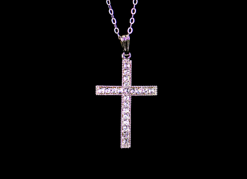 SWAROVSKI Crystal Cross Pendant with a Free 18" Cable Chain Zoom.
