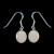 Oval Mammoth Ivory Sterling Silver Cup French Wire Earring