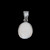This trendy round shaped mammoth ivory is inlayed into a round sterling silver pendant.  This pendant comes with an 18" Sterling Silver chain.  The dimensions of the mammoth pendant tusk is approximately .5" x .36".