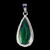 This elegant teardrop shaped Alaskan Jade piece is inlayed into a sterling silver pendant with a rope border.  This pendant comes with an 18" Sterling Silver chain.  The dimensions of the Alaskan Jade pendant is approximately 1.23" x .79".