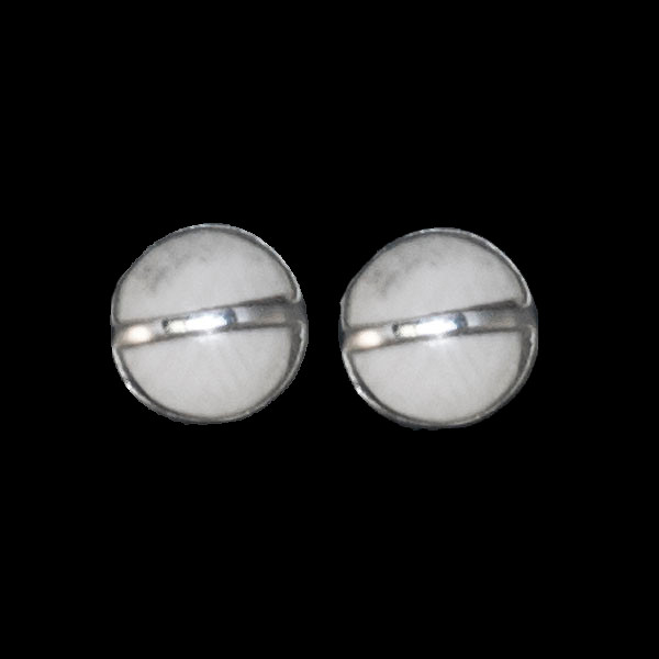 Round Mammoth Sterling Silver Cup Bar Earring