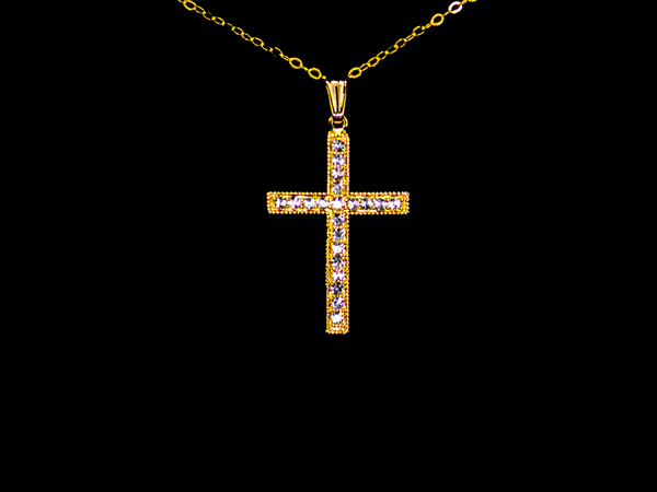 SWAROVSKI Crystal Cross Pendant with a Free 18" Cable Chain Zoom.