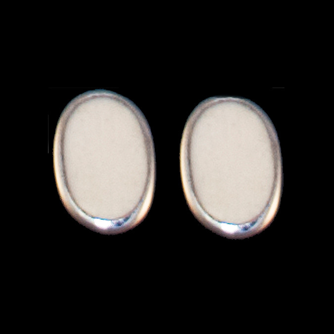 Oval Mammoth Sterling Silver Cup Earring