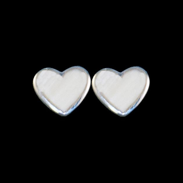 Small Heart Mammoth Sterling Silver Cup Earring