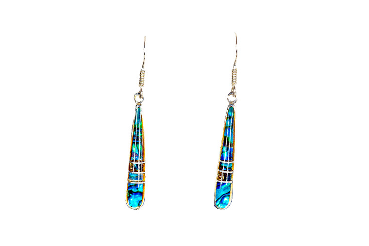 Long Teardrop Northern Lights Sterling Silver Bar Earring | F&F Inc.

This elegant Long Paua Shell piece is inlayed into Sterling Silver french wire long oval earring.  This stylish piece is accentuated with Sterling Silver bars.   The measurements of the earrings are approximately 1.20" x .15".  The product ID is ENL-1079-S

This is our line of PĀUA Shell Jewelry.  In New Zealand, abalone is called pāua or blackfoot pāua is the ubiquitous New Zealand pāua the highly polished nacre of which is extremely popular as souvenirs with its striking blue, green, and purple iridescence that allows for the stunning jewelry.

Enjoy your unique piece of history!

Features
Northern Lights
Paua Shell
Long Teardrop 
French Wire
Sterling Silver
Lifetime Guarantee!!
