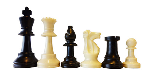 95mm Plastic Chess Pieces (Double Weighted)