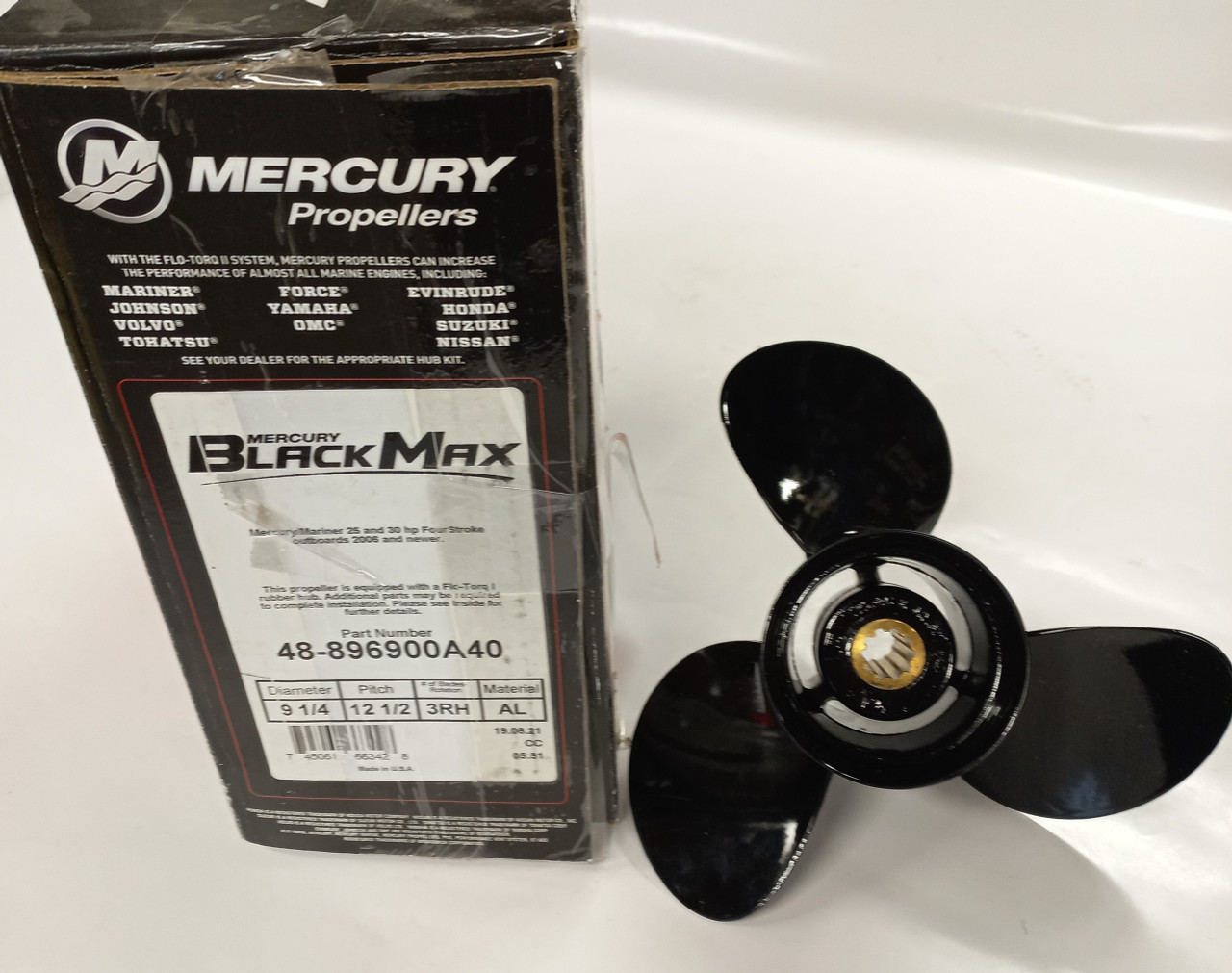 Propeller Mercury 9.25 x 12.50 Black Max 3 blade RH