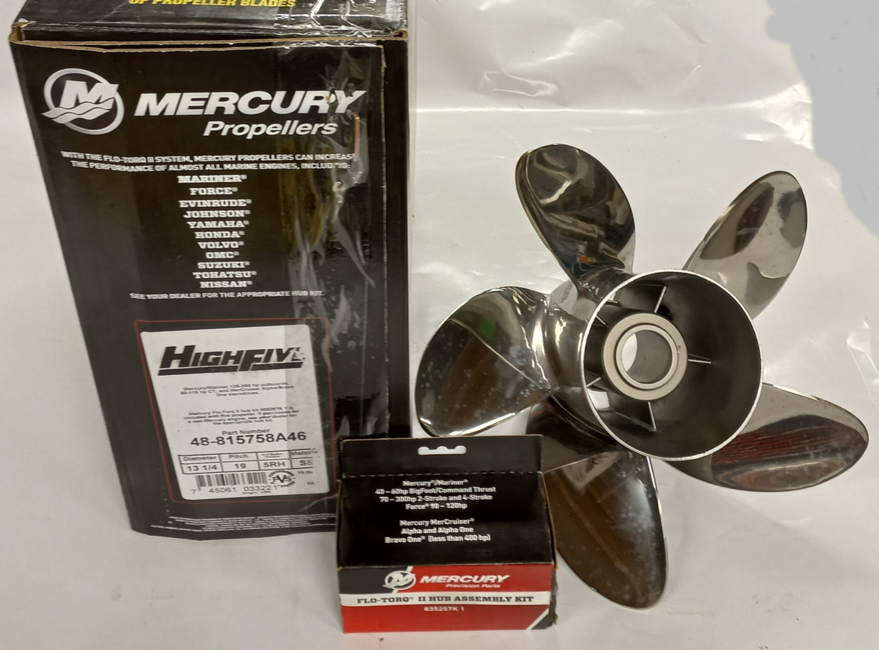 Propeller Mercury 13.25 x 19 HIGH FIVE 5 Blade RH S/STEEL