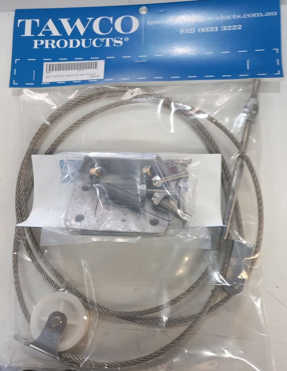 Soft Clutch cable kit including pulley and floor bracket