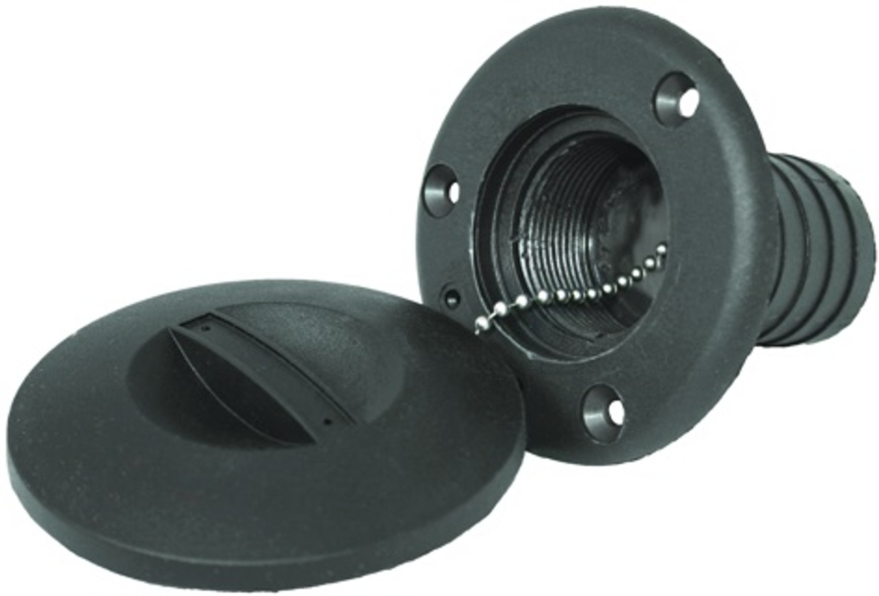 Deck Filler Black Nylon 2" (50mm) hose, Flush