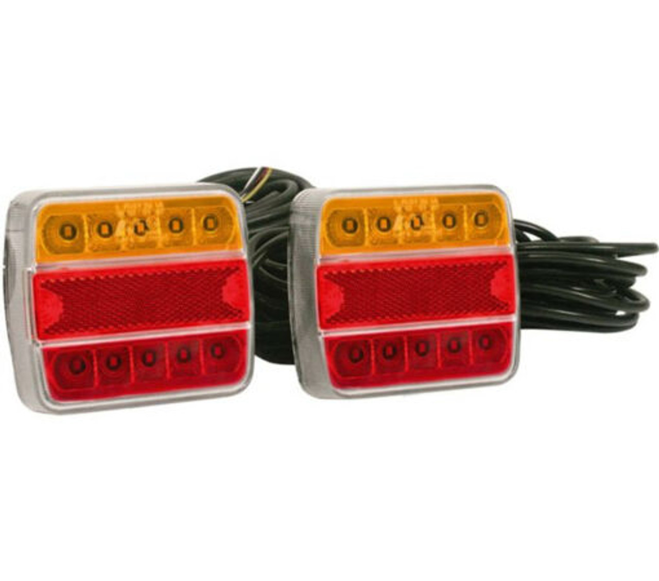 LED Trailer Light Set with 8M Cable & 3 x 7-Pin Plugs