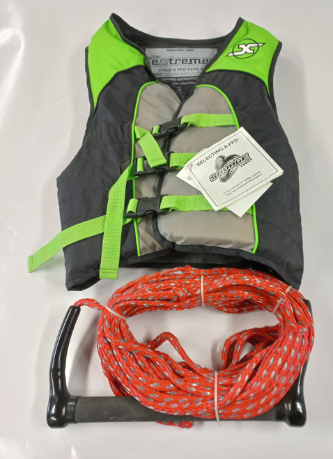 Water Ski Jacket Pro Ski Junior Extreme Type 3 - 22-40Kg Size 12 plus bonus ski rop
