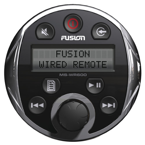 Fusion Chrome Waterproof Wired Remote For 600 Series Fusion Stereos