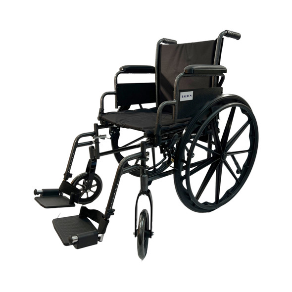 Dalton eLite- 18" lightweight wheelchair with footrests and anti-tippers,weight limit:250lbs