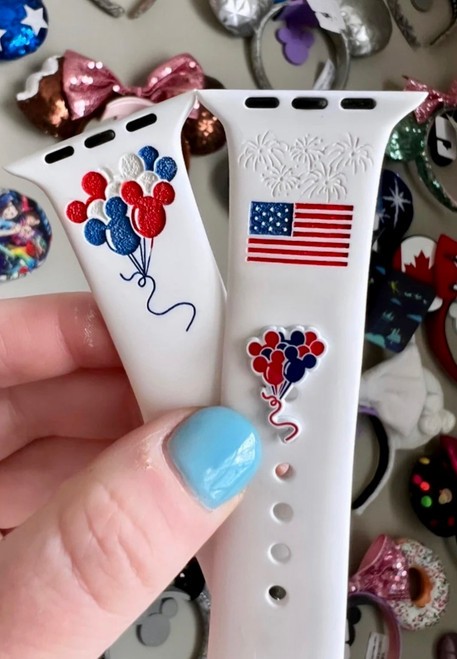 RWB Flag Fireworks & Balloons