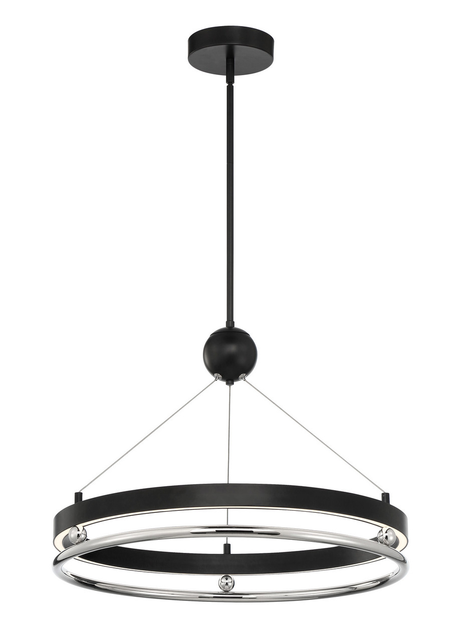 Grande Illusion LED Pendant in Coal W/ Polished Nickel Highli  (29|N7993-572-L)