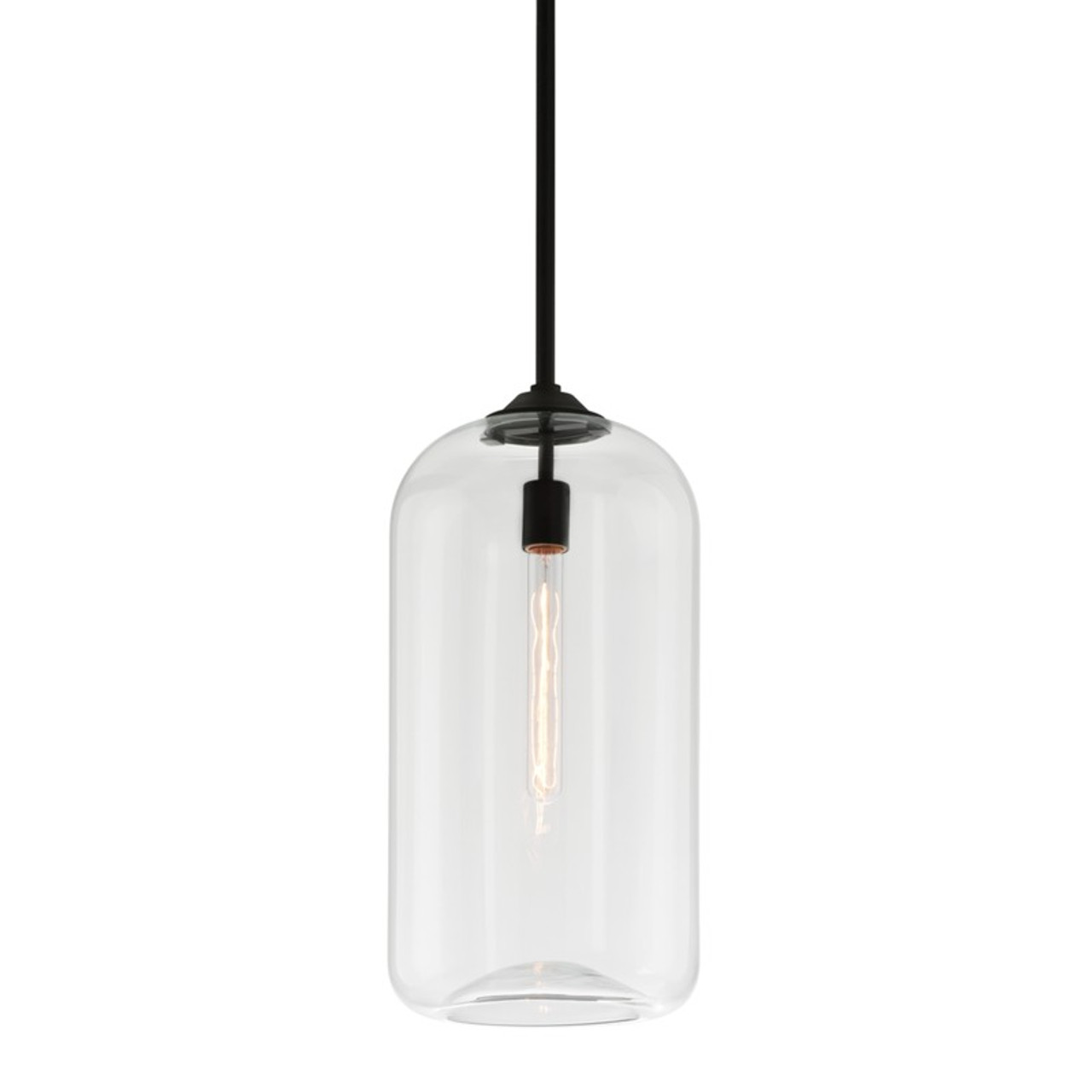 District One Light Pendant in Soft Black