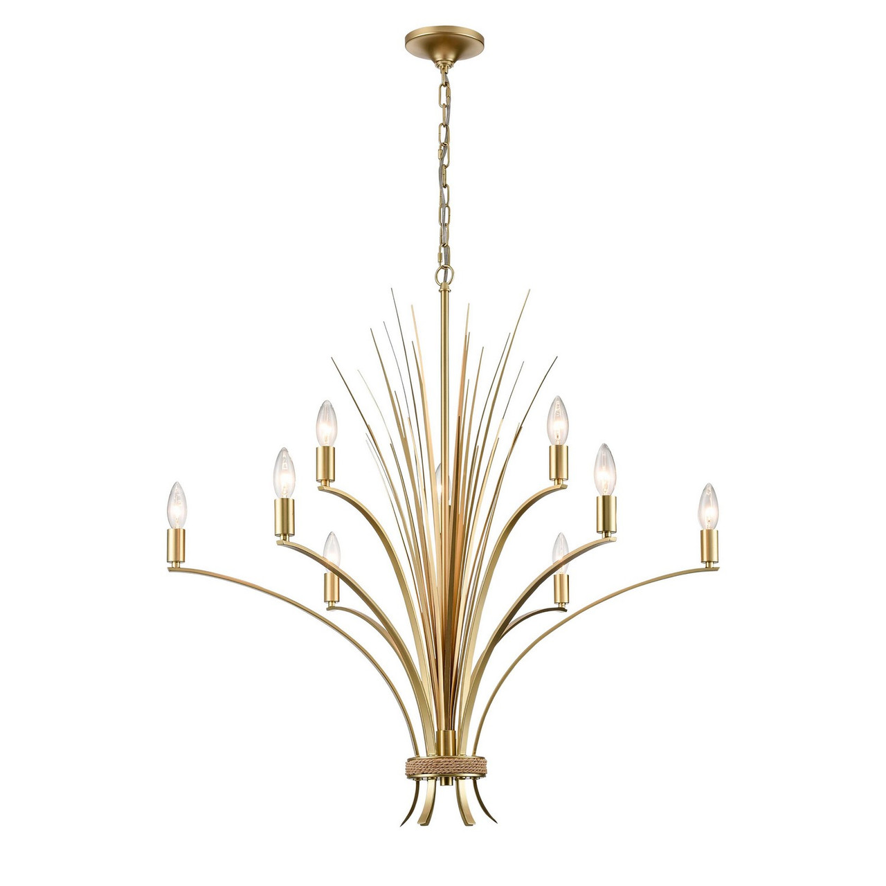 Biscayne Bay Nine Light Chandelier in Champagne Gold